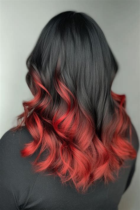 Black and Red Highlights: A Bold and Striking Look