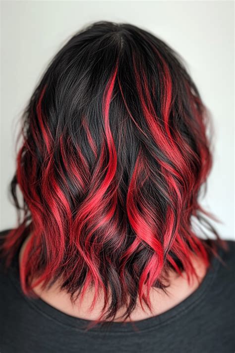 Black and Red Highlights: The Perfect Combination for a Bold and Edgy Look