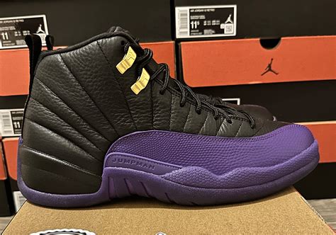 Black and purple Jordan 12s