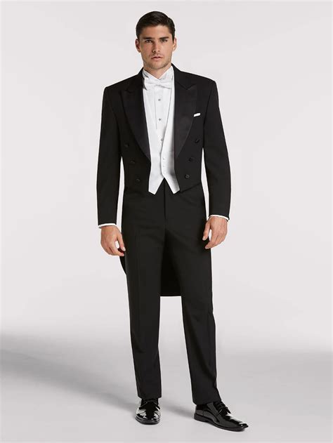 Black tuxedo jacket with tails: