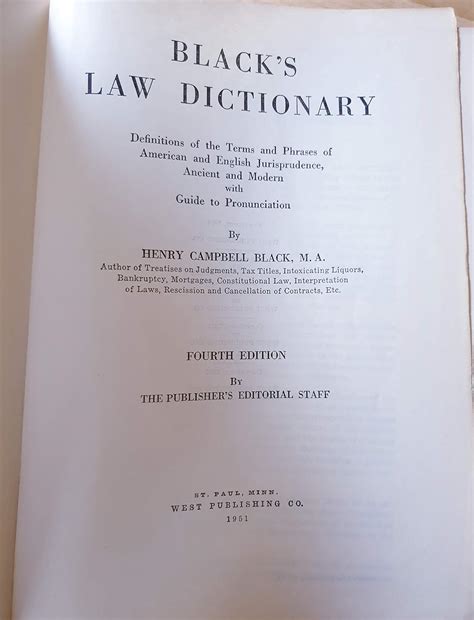 Blacks Law Dictionary 4th Edition With Guide To Pronunciation Kindle Editon