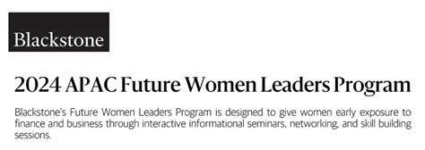 Blackstone Future Women Leaders Program: Empowering 1,000 Women by 2021