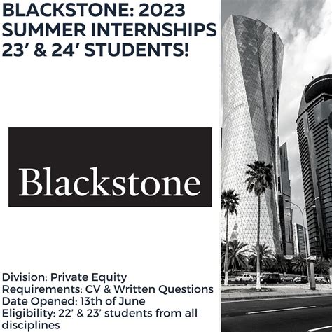 Blackstone Internship: A Gateway to Success in Private Equity