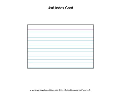 Blank 4x6 Index Card Template