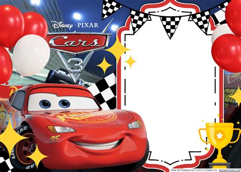 Blank Cars Invitation Template