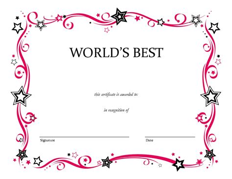 Blank Certificate Template Printable