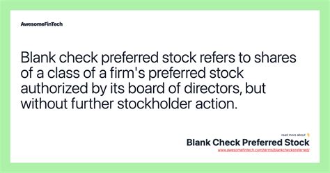 Blank Check Preferred Stock: A Comprehensive Guide to Investing in SPACs