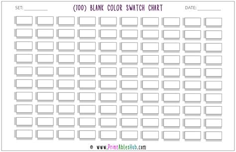 Blank Color Swatch Chart
