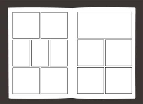 Blank Comic Book Variety of Templates 2-9 panel layouts draw your own Comics Epub