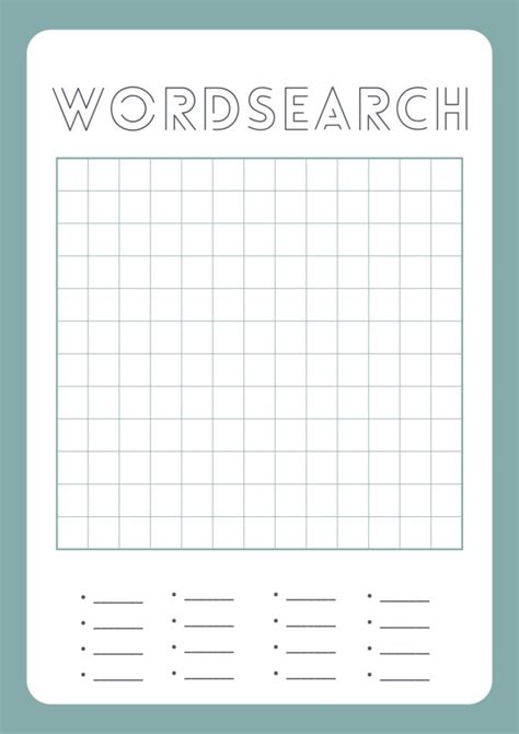 Blank Find A Word Template