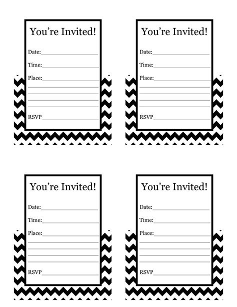 Blank Free Printable Birthday Invitation Templates