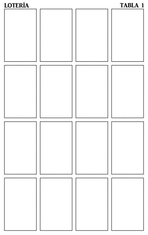Blank Loteria Card Template