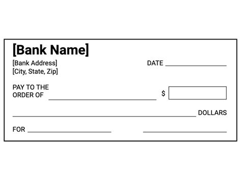 Blank Printable Check