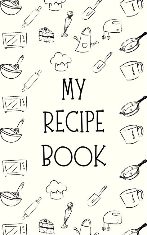 Blank Printable Front Cover Recipe Book Cover