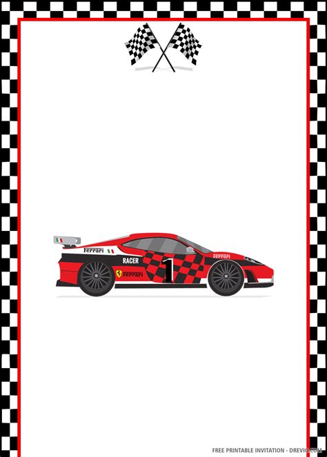 Blank Race Car Invitation Template