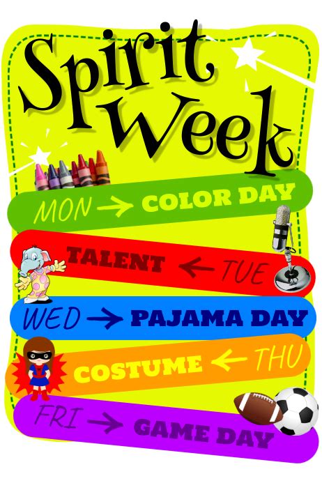 Blank Spirit Week Template