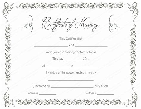 Blank Wedding Certificate Templates