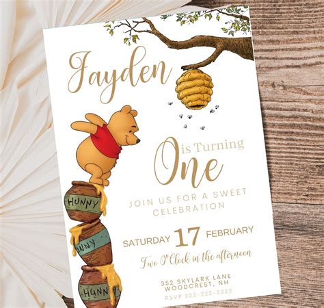 Blank Winnie The Pooh Invitation Template