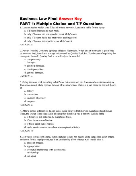 Blaw Answer Keys PDF