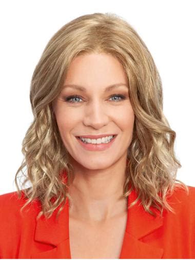 Blonde 14" Synthetic Shoulder Length Wavy Hand Tied Wigs