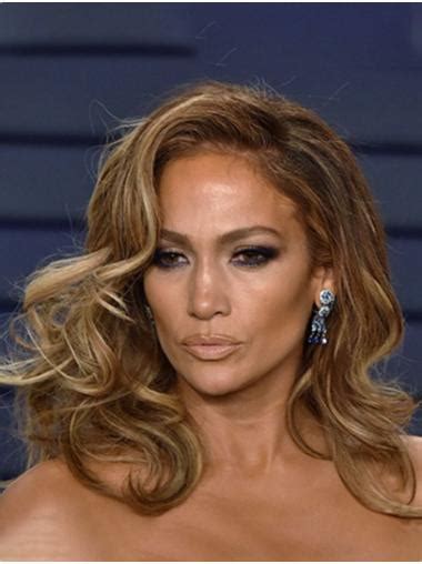 Blonde 14" Wavy Without Bangs Shoulder Length Jennifer Lopez Wigs