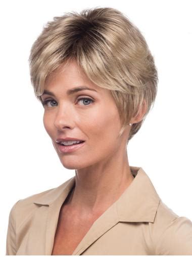 Blonde 8" Wavy Monofilament Synthetic Wigs: