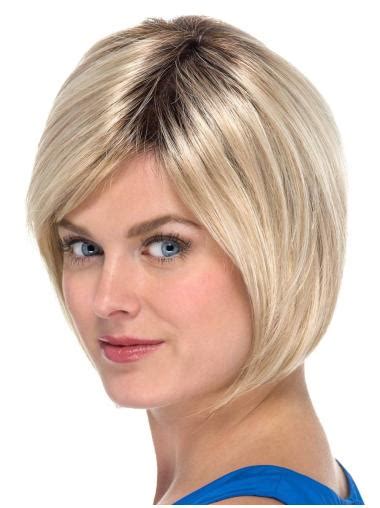 Blonde Bobs Straight Capless 8" Synthetic Hair