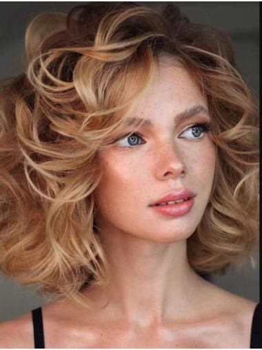 Blonde Curly Wig Lace Front Sassy Wigs Synthetic Shoulder Length Bob Wigs