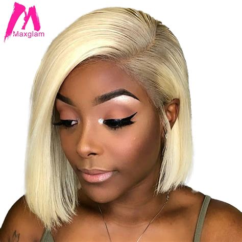 Blonde Lace Front Remy Human Hair Modern Short Wigs VS 2025