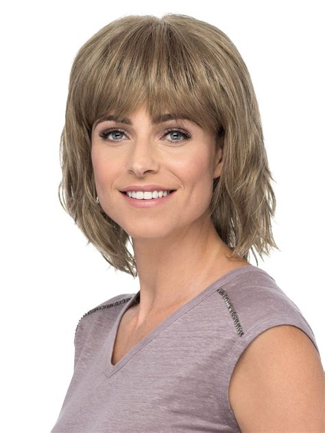 Blonde Monofilament 12" With Bangs Convenient Synthetic Wigs