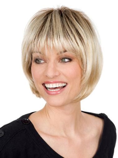 Blonde Monofilament Synthetic Polite Short Wigs