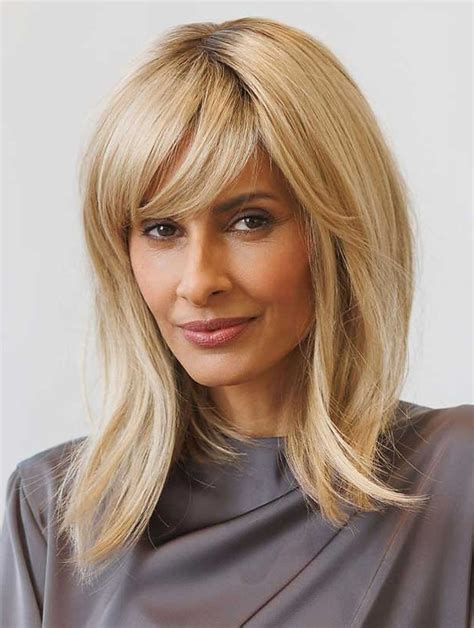 Blonde Straight Perfect Layered Synthetic Monofilament Women Wig Medium