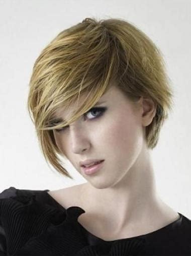 Blonde Straight Remy Human Hair Radiant Short Wigs