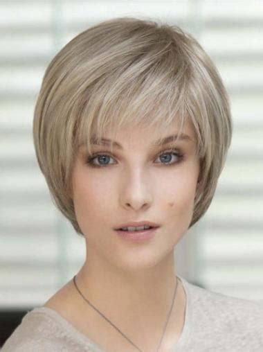 Blonde Straight Remy Human Hair Trendy Wigs For Cancer