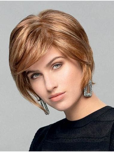 Blonde Straight Soft Layered Synthetic Monofilament Wigs Medium Length