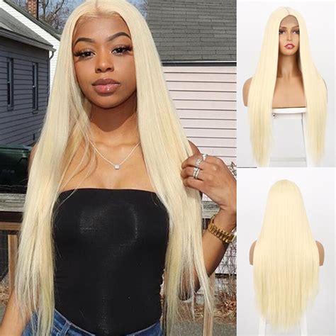 Blonde Straight Synthetic Cool Long Wigs