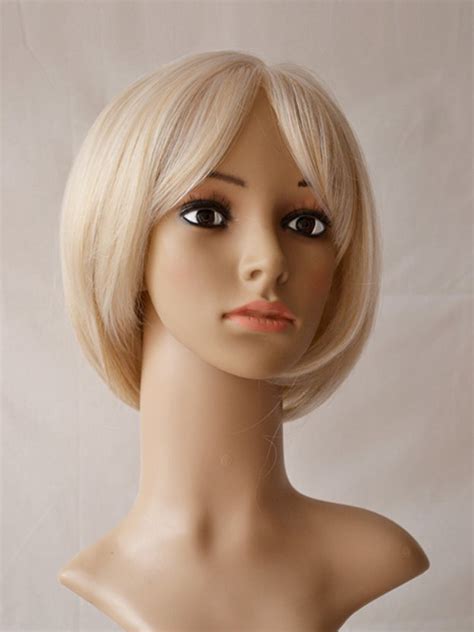 Blonde Straight Synthetic Graceful Wigs For Cancer