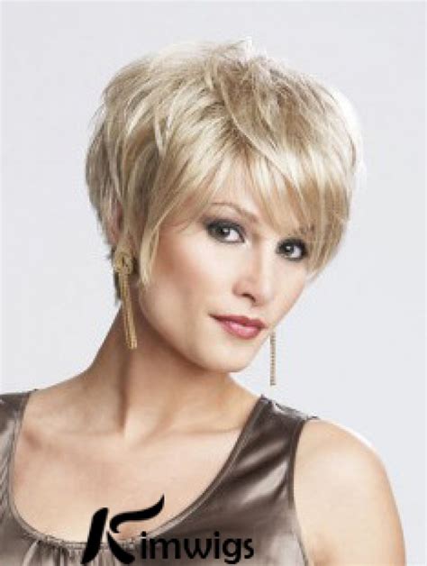 Blonde Straight Synthetic Sassy Short Wigs