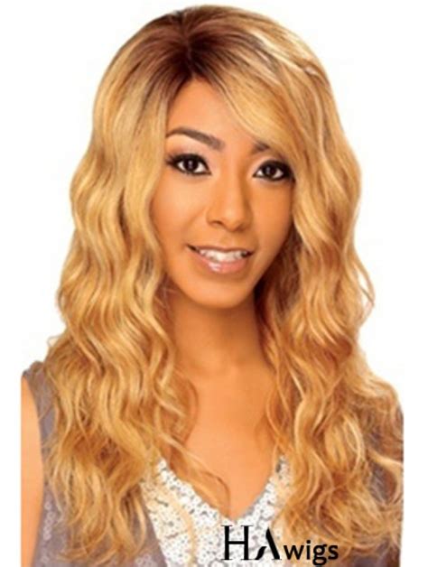 Blonde Wigs Wavy Synthetic Wigs High Quality Without Bangs Lace Front Wigs