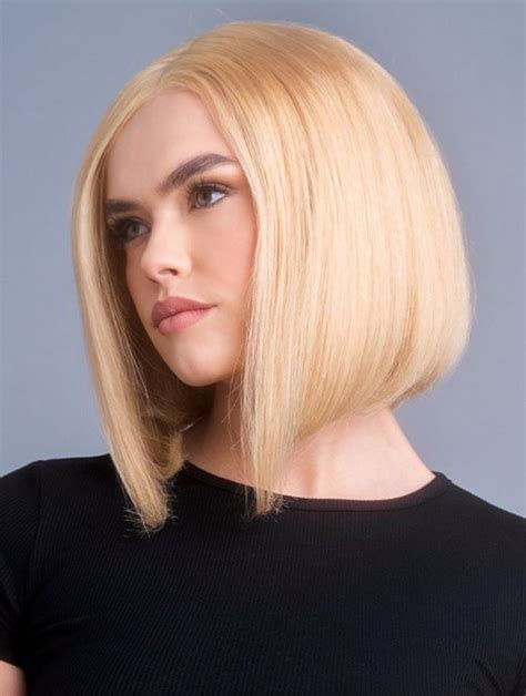 Blonde Wigs Without Bangs Shoulder Length Lace Wigs Beautiful Synthetic Bob Wigs