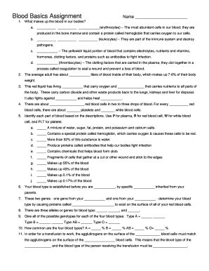 Blood Basics Answers Reader