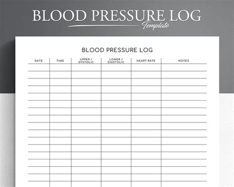 Blood Pressure Chart Blank