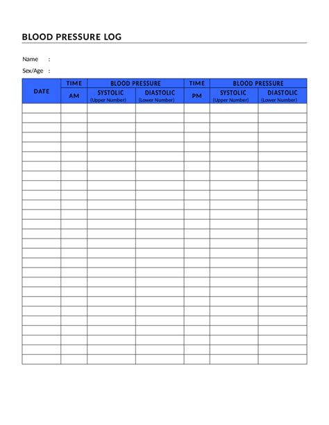 Blood Pressure Log pdf Epub