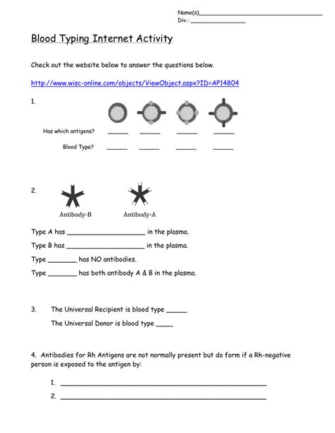 Blood Typing Activity Answers PDF