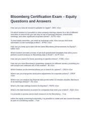 Bloomberg Certification Test Answer Equities Doc