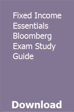 Bloomberg Fixed Income Essentials Exam Answers Reader