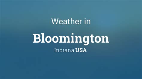 Bloomington Weather in Numbers