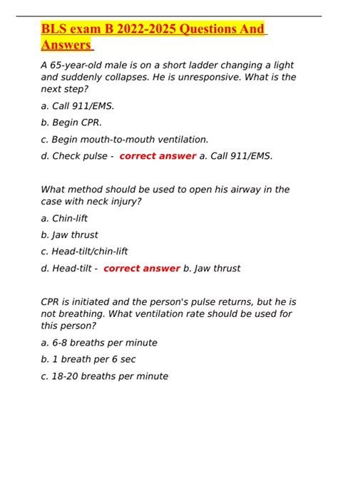 Bls Question And Answers 2013 Doc