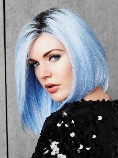 Blue Capless 12" Without Bangs: Synthetic Wigs for 2025