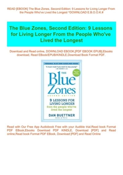 Blue Zones Second Lessons Longest Epub